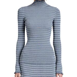 Phyllis striped ribbed-knit turtleneck Proenza Schouler White Label sweater 🩵